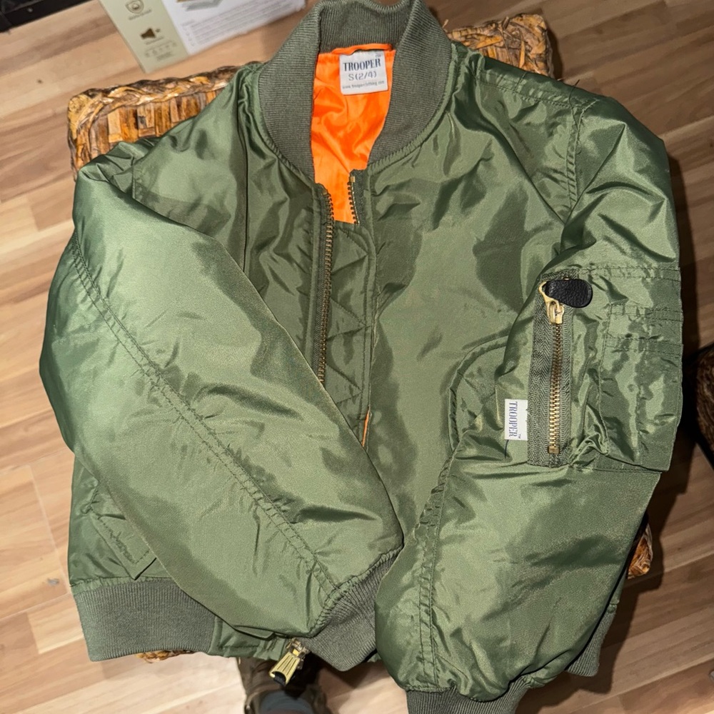 Reversible Trooper Olive Jacket with Orange Interior